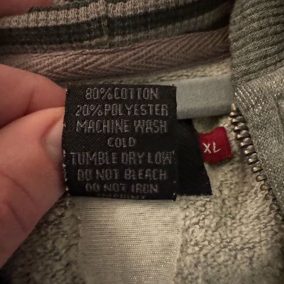 O’Neill Grey Striped Hood Full Zip Hooded Sweatshirt • XLarge - Picture 6 of 6